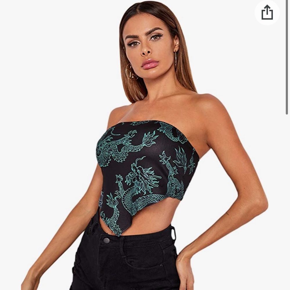 ROMWE dragon print scarf shirt!